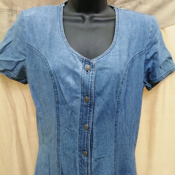 Vtg d.frank Jean Button Dress 4 Cottagecore - Picture 4 of 12